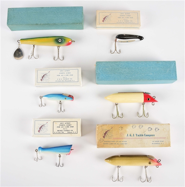 LOT OF 6: J. & J. TACKLE CO. FISHING LURES.