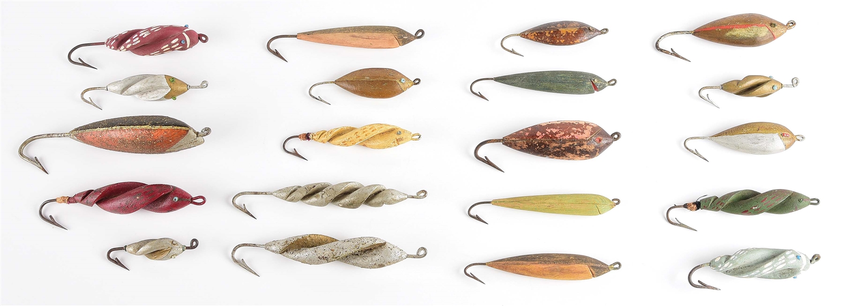 LOT OF 20: WOODEN LURES.