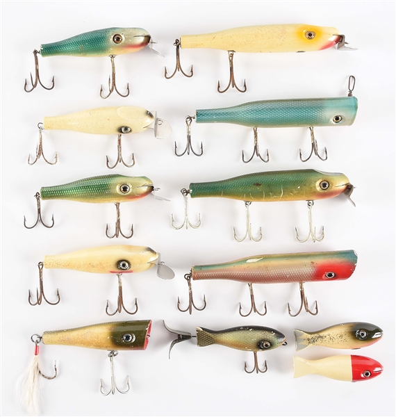 LOT OF 12: SNOOK BAIT FISHING LURES.