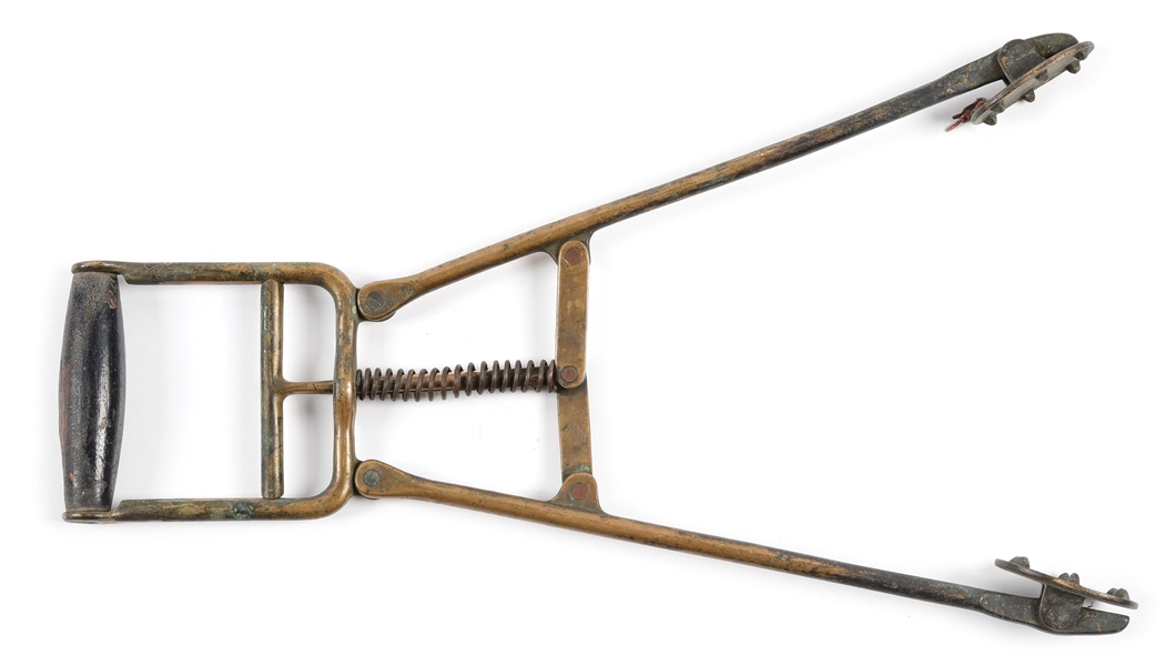 EXCEPTIONAL SOLID BRASS PRE-1900 FISH GRABBER.