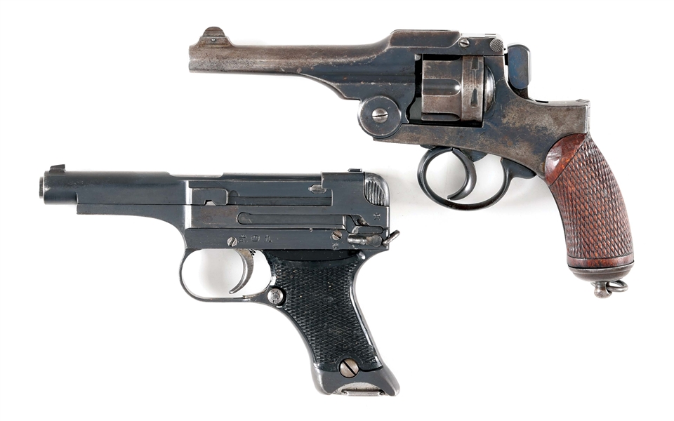 (C) LOT OF 2: JAPANESE TYPE 26 REVOLVER & TYPE 94 SEMI-AUTOMATIC PISTOL WITH HOLSTER.