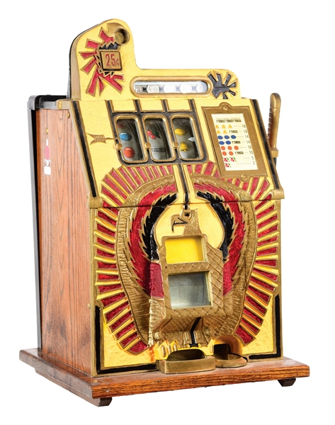 25¢ MILLS WAR EAGLE SLOT MACHINE.