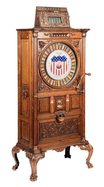 5 ¢ MILLS NOVELTY DEWEY UPRIGHT SLOT MACHINE.