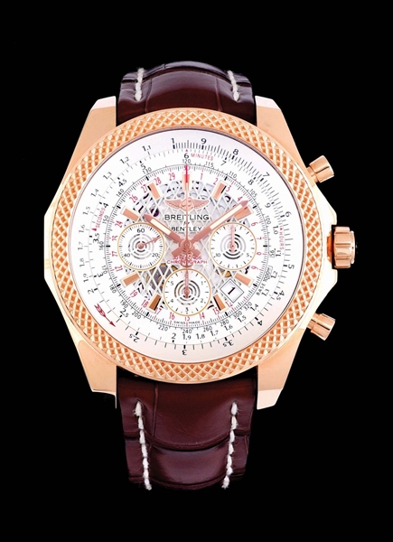 MENS 18K PINK GOLD BREITLING FOR BENTLEY, SPECIAL EDITION NO. 13, CERTIFIED CHRONOMETER AUTOMATIC CHRONOGRAPH WRISTWATCH, REF. RBO611 W/B&P.