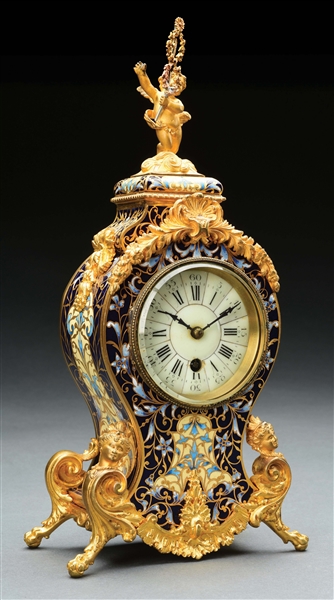 FRENCH CHAMPLEVE CLOCK.