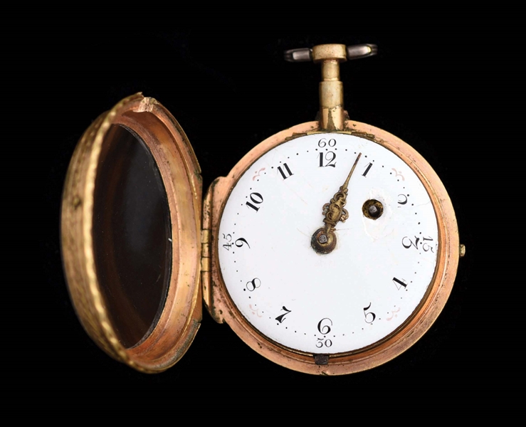 GOLD POCKET WATCH WITH FUSEE MOVEMENT.
