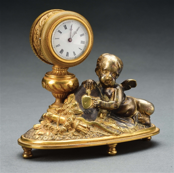 SMALL DESK CLOCK WITH ANGEL.