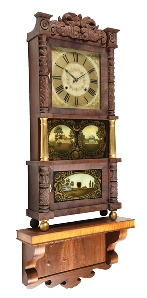 TRIPLE DECKER 8 DAY C. AND LC. IVES CLOCK.