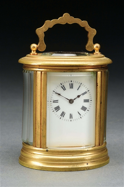 OVAL CARRIAGE CLOCK.