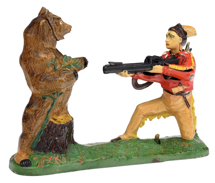 INDIAN AND THE BEAR MECHANICAL BANK.