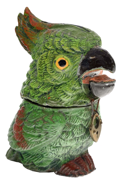 PARROT - SPRING JAW MECHANICAL BANK.