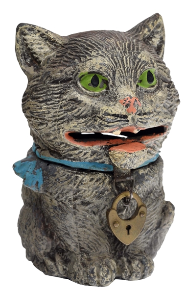 CAT - SPRING JAWED MECHANICAL BANK.