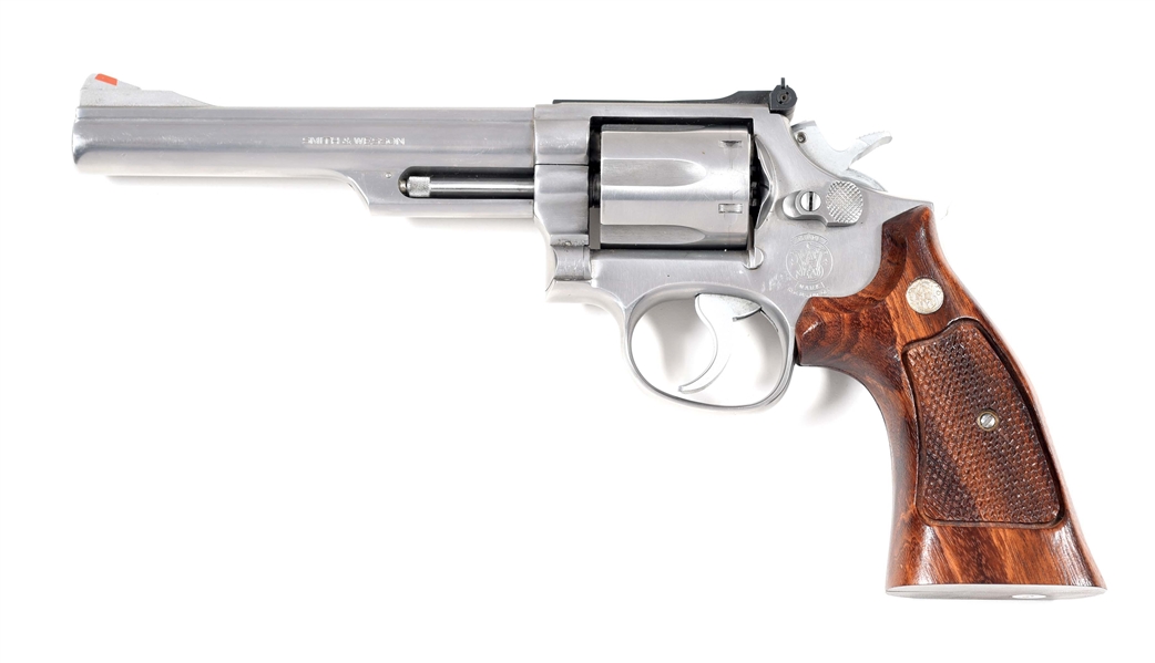 (M) STAINLESS SMITH & WESSON MODEL 66-2 DOUBLE ACTION REVOLVER.