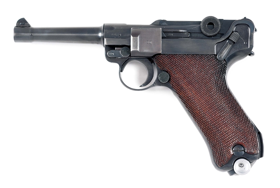 (C) MAUSER 42 1940 LUGER SEMI-AUTOMATIC PISTOL WITH HOLSTER.
