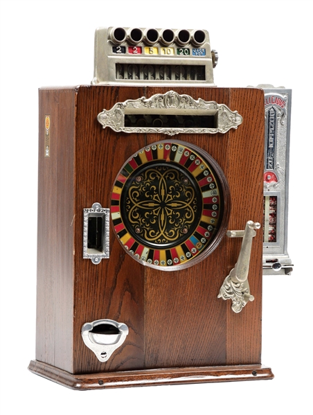 5¢ WATLING BROWNIE COUNTER WHEEL SLOT MACHINE.