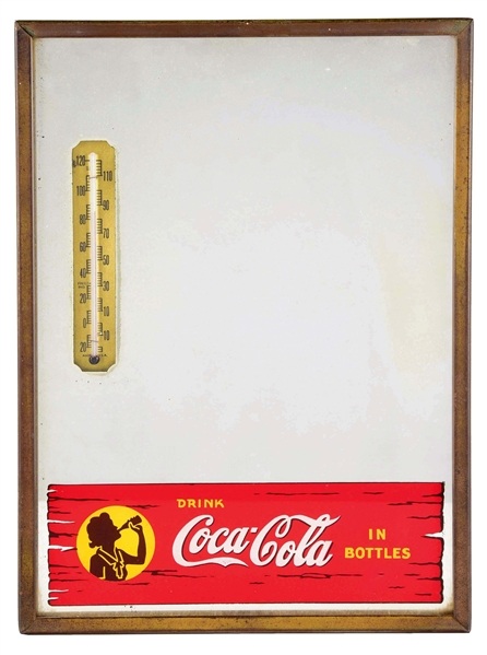 1030S COCA-COLA MIRROR WITH THERMOMETER. 