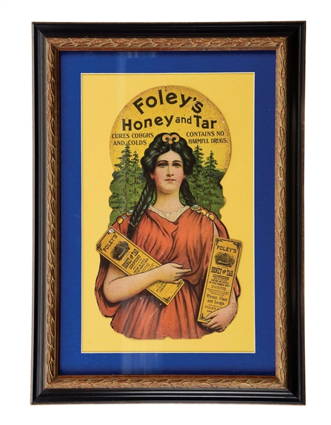 FRAMED FOLEYS HONEY AND TAR SIGN.