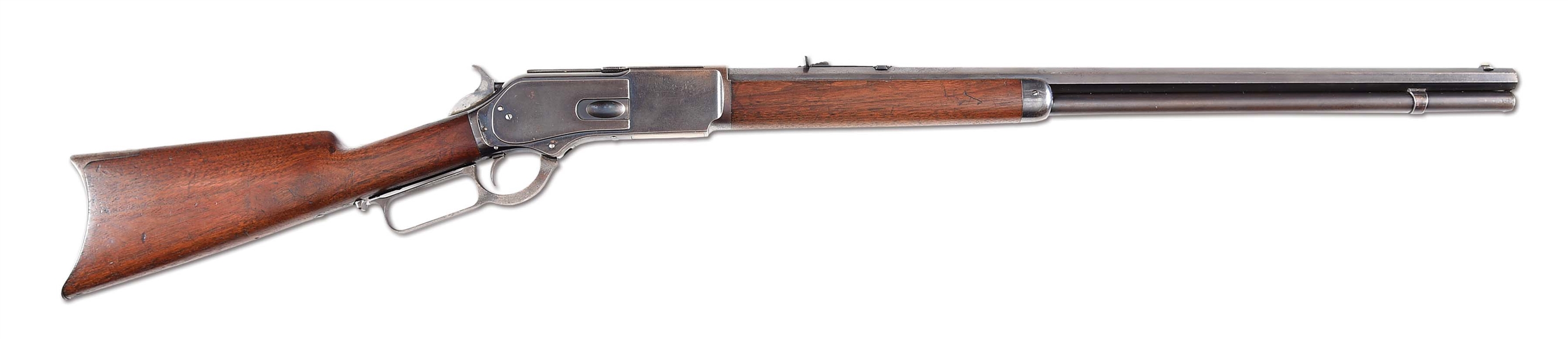 (A) WINCHESTER MODEL 1876 LEVER-ACTION RIFLE.