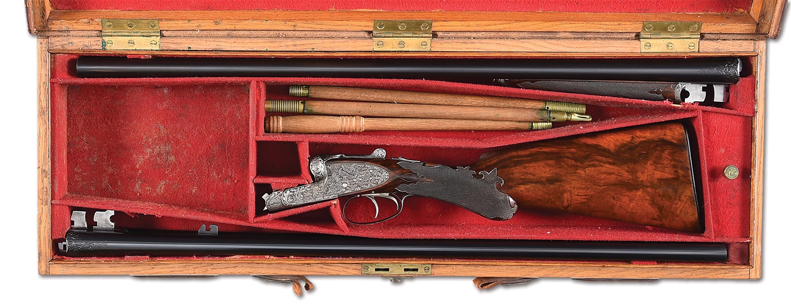 (C) WC SCOTT IMPERIAL PREMIER SIDE BY SIDE SHOTGUN WITH CASE AND ADDITIONAL BARREL SET.