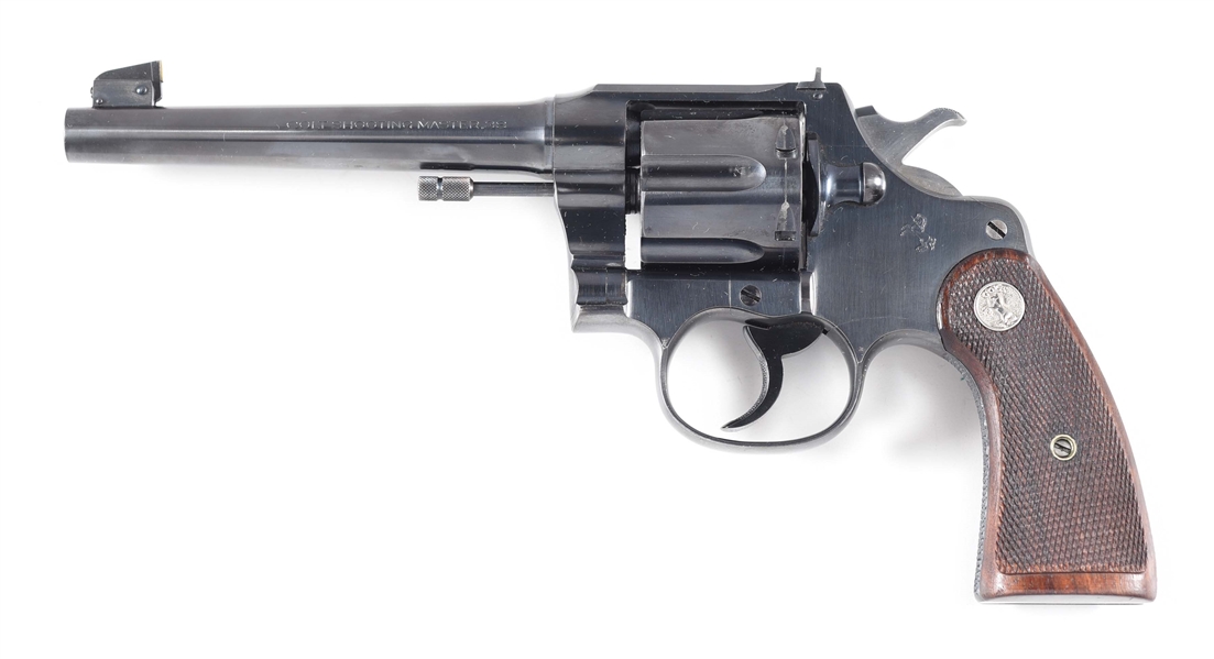(C) FINE PRE-WAR COLT SHOOTING MASTER DOUBLE ACTION REVOLVER WITH FACTORY LETTER (1932).