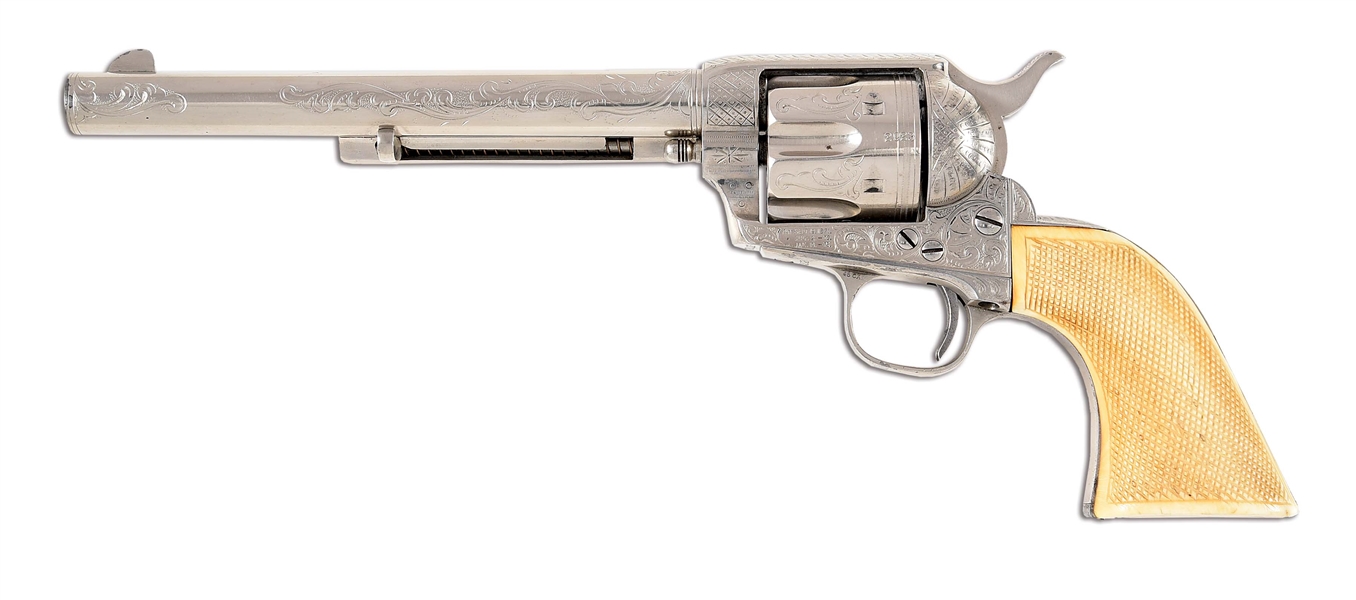 (A) FACTORY ENGRAVED BLACKPOWDER COLT SINGLE ACTION ARMY REVOLVER.