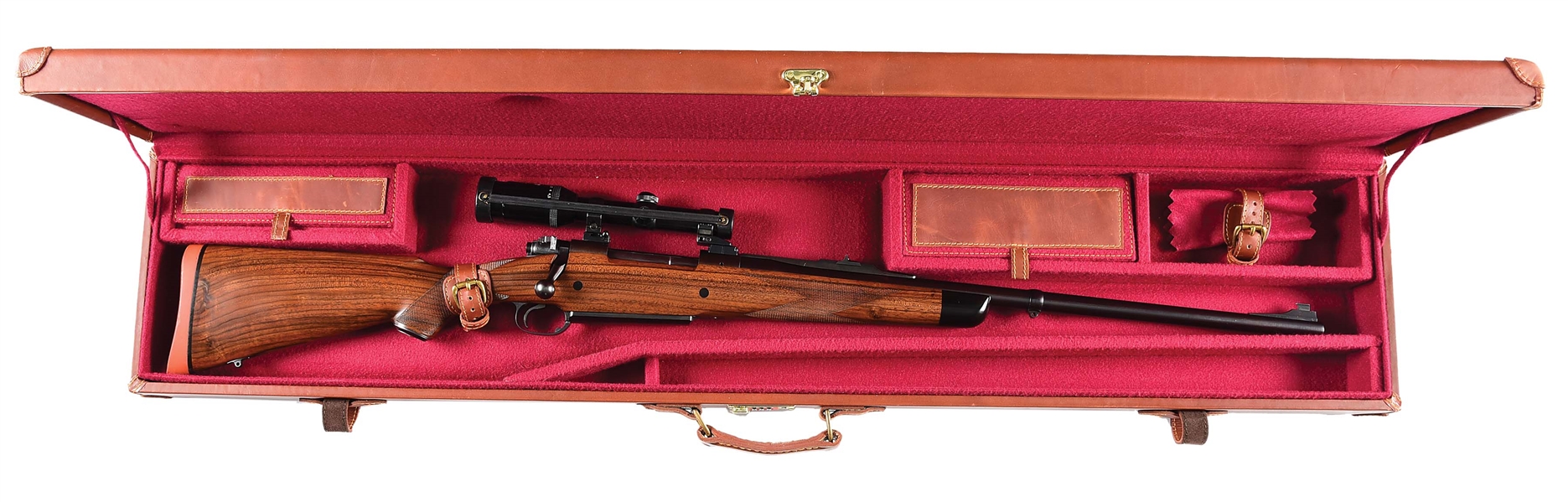 (M) DAKOTA ARMS AFRICAN RIFLE IN .416 RIGBY WITH SCOPE AND CASE.