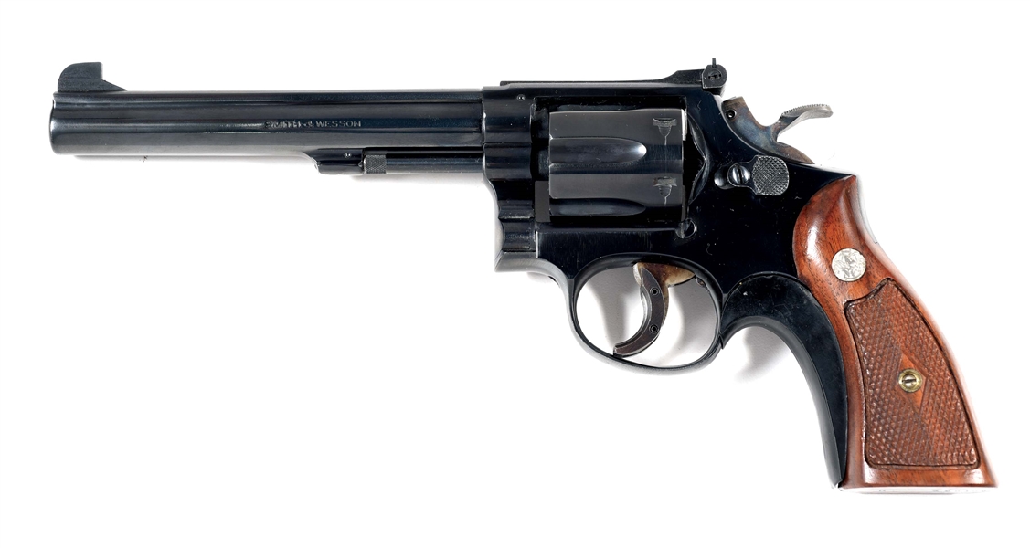 (C) SMITH & WESSON K38 TARGET MASTERPIECE DOUBLE ACTION REVOLVER.