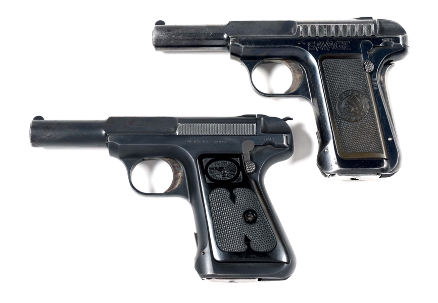 (C) LOT OF 2: SAVAGE 1915 AND 1917 SEMI AUTOMATIC PISTOLS.