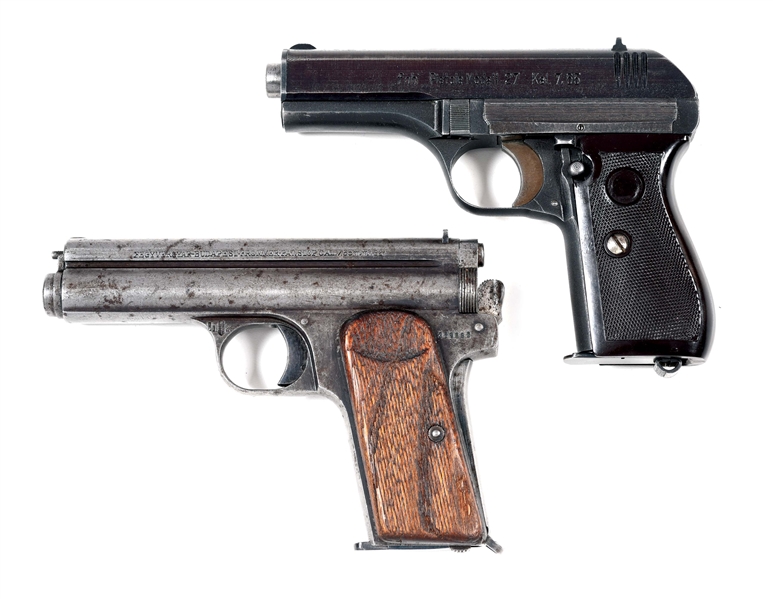 (C) LOT OF 2: CZ 27 AND FEG FROMMER STOP SEMI AUTOMATIC PISTOLS.