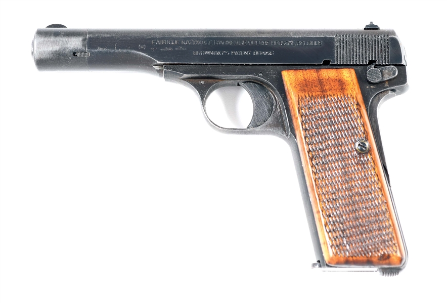(C) OCCUPATION MARKED FN 1922 SEMI AUTOMATIC PISTOL WITH LUFTWAFFE HOLSTER.