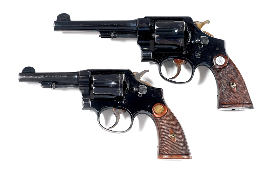 (C) LOT OF 2: SMITH & WESSON MODEL 1917 COMMERCIAL AND 1905 DOUBLE ACTION REVOLVERS.