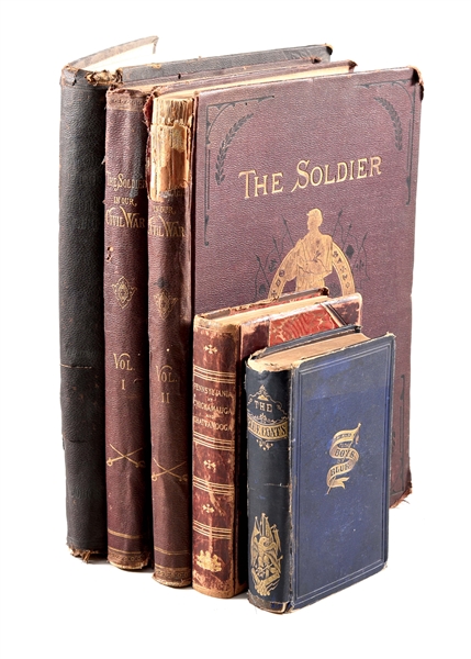 LOT OF 5: 19TH CENTURY CIVIL WAR RELATED BOOKS.