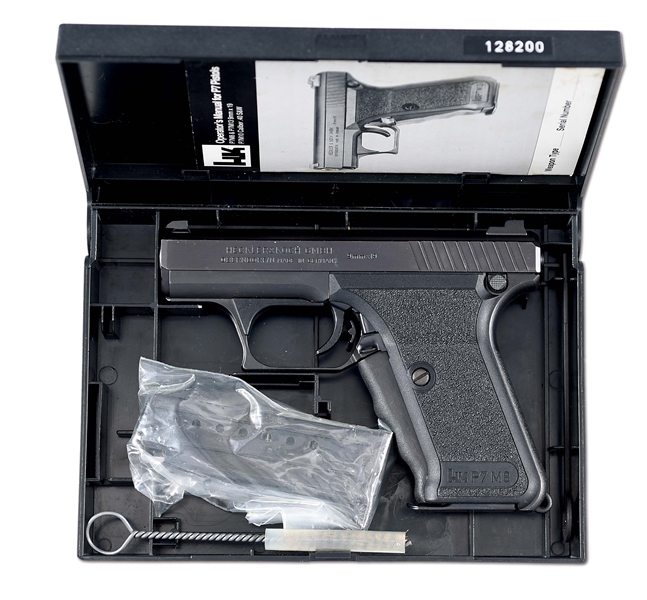 (M) HECKLER AND KOCH P7M8 "SQUEEZE COCKER" SEMI-AUTOMATIC PISTOL WITH CASE, ACCESSORIES.