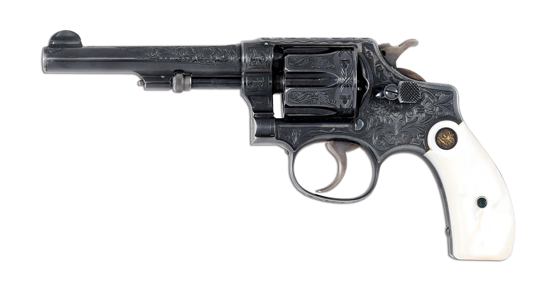 (C) FANTASTIC SMITH & WESSON LADY SMITH .32 LONG REVOLVER ENGRAVED AND SIGNED BY WILLIAM H. GOUGH.