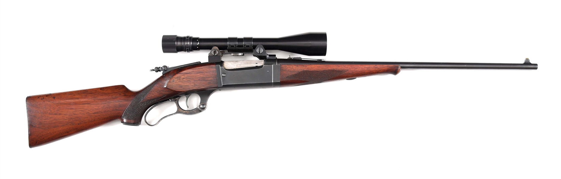 (C) SAVAGE 99 LEVER ACTION RIFLE WITH SCOPE 