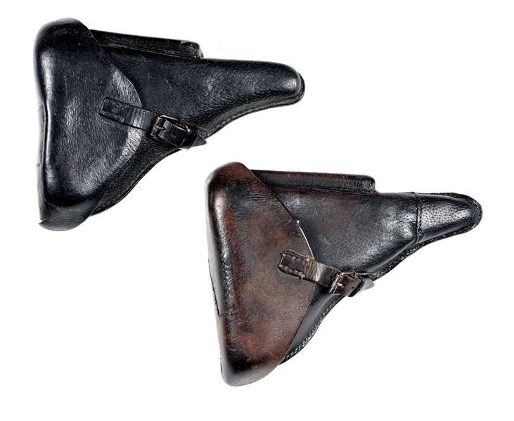 LOT OF 2: GERMAN WWII PIGSKIN LUGER HOLSTERS.