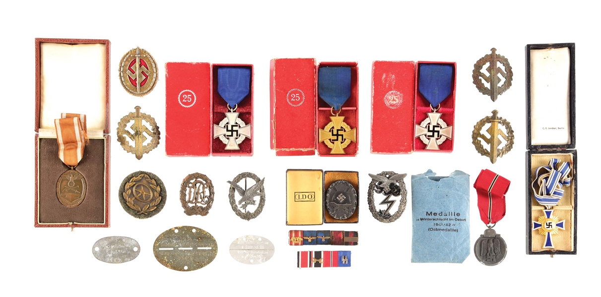 LOT OF 20: GERMAN WWII AWARDS, MEDALS, AND BADGES