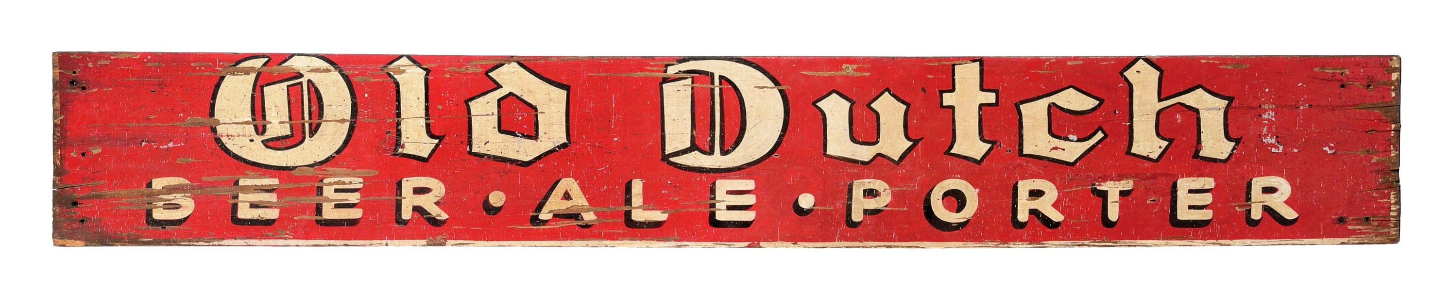 EARLY OLD DUTCH BEER PAINTED WOODEN SIGN. 