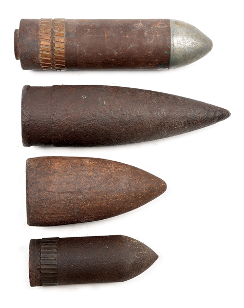 LOT OF 4 PROJECTILES