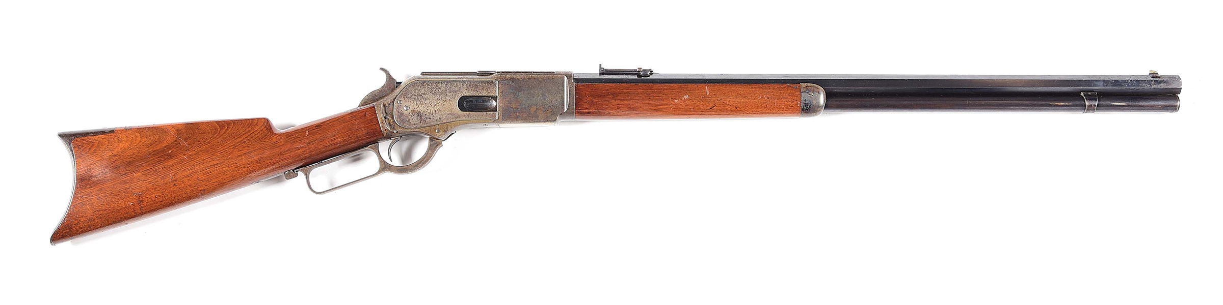 (A) CASE COLORED WINCHESTER MODEL 1876 LEVER ACTION RIFLE