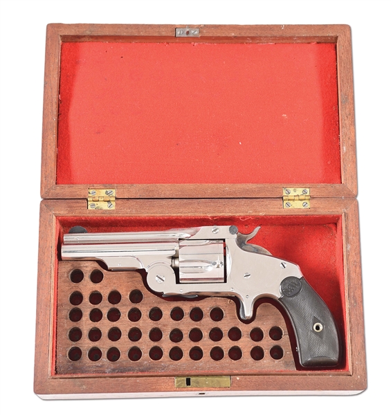 (A) SMITH AND WESSON "BABY RUSSIAN" WITH PRESENTATION INSCRIPTION HOUSED IN A PERIOD DEALERS CASE.