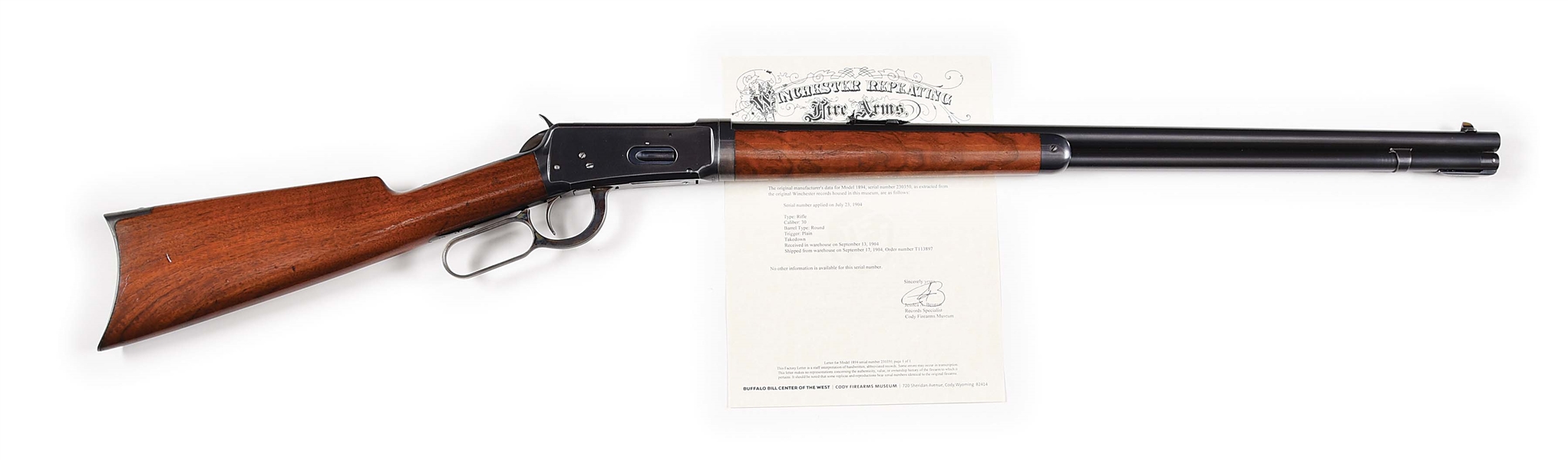 (C) HIGH CONDITION WINCHESTER MODEL 1894 TAKEDOWN LEVER ACTION RIFLE.
