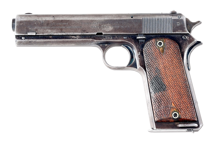 (C) EXCEEDINGLY RARE, DOCUMENTED, COLT 1907 .45 ACP SEMI-AUTOMATIC PISTOL, ONE OF 200 FOR THE TEST TRIALS.