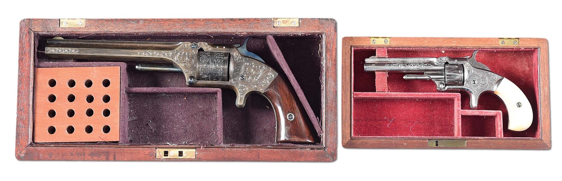 (A) LOT OF TWO: SMITH AND WESSON NO. 1 AND NO. 2 REVOLVERS.