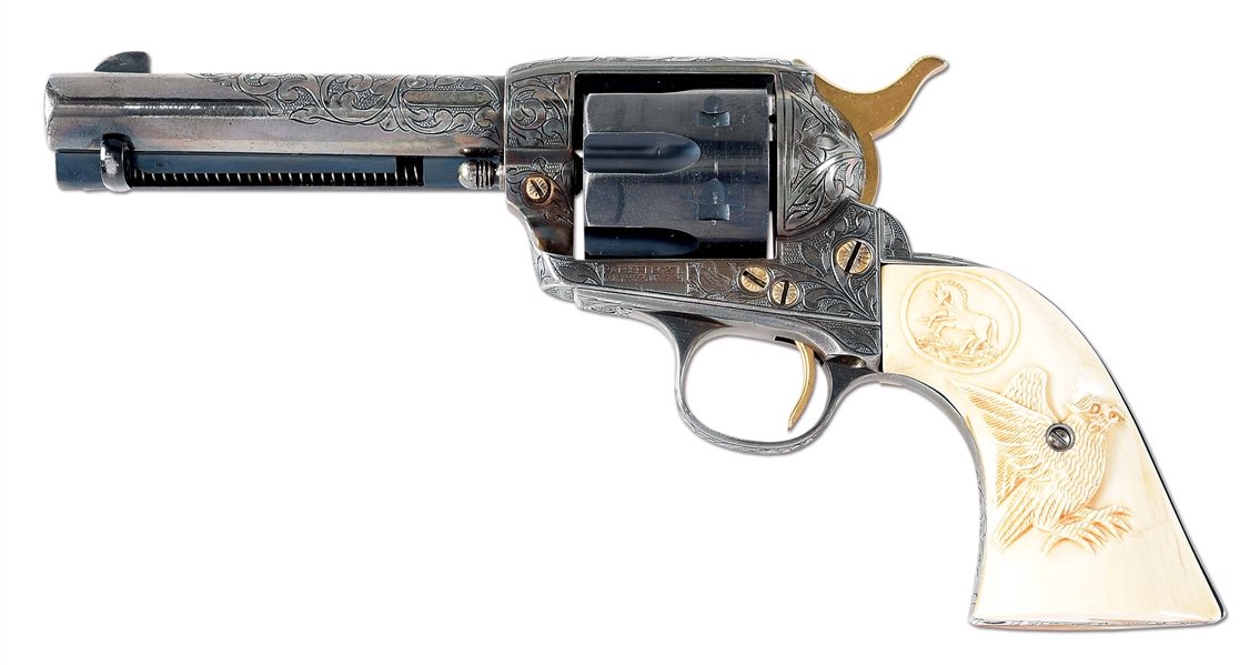 (C) ENGRAVED COLT SINGLE ACTION ARMY IN .32 WCF.