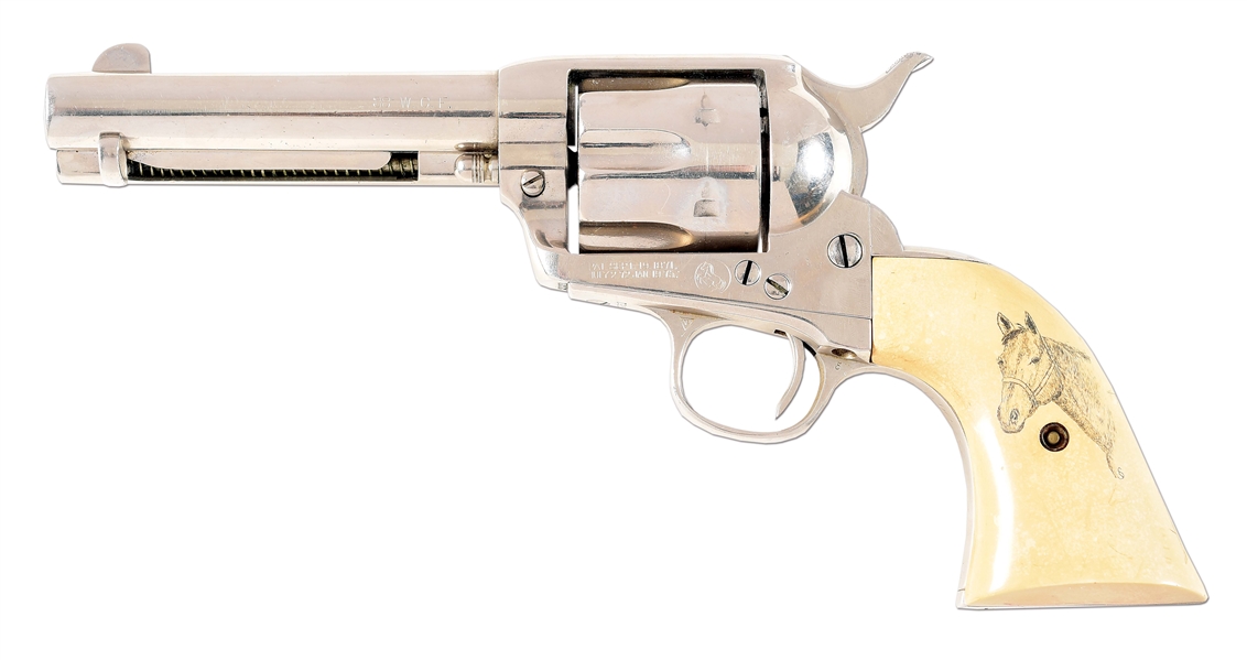 (C) COLT SINGLE ACTION ARMY REVOLVER IN .38 WCF (1907).