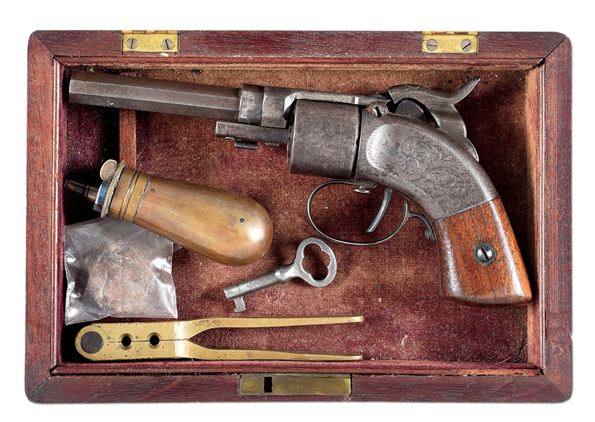 (A) MASSACHUSETTS ARMS SECOND MODEL REVOLVER WITH CASE.