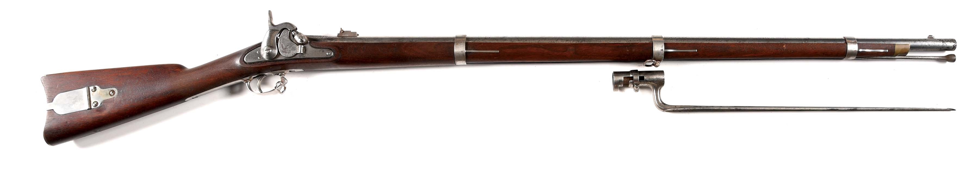(A) HARPERS FERRY 1855 PERCUSSION RIFLE MUSKET DATED 1858.