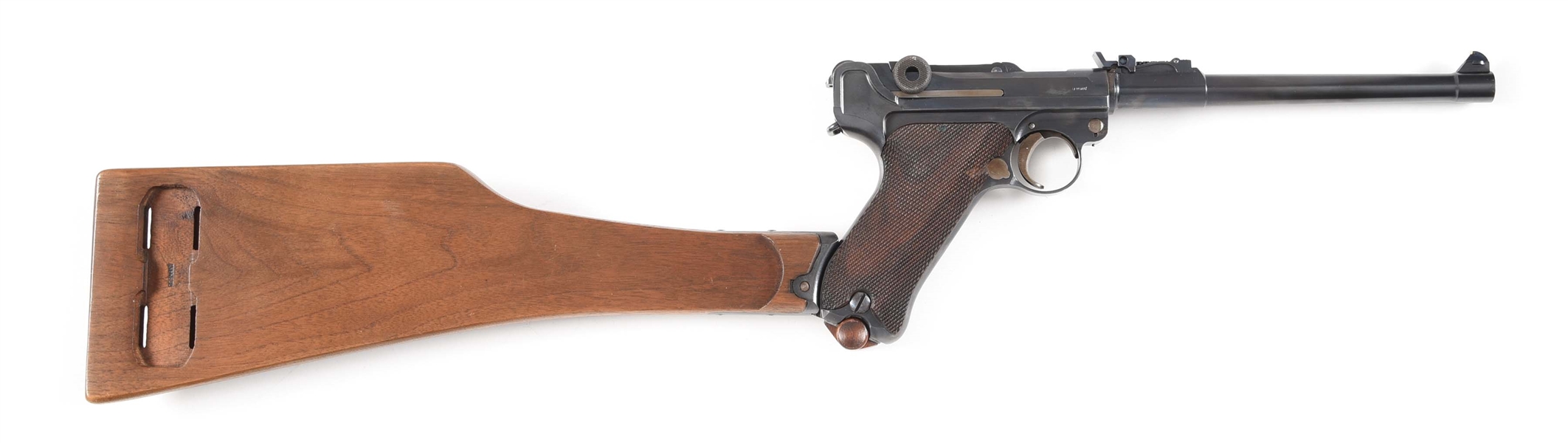 (C) DWM COMMERCIAL ARTILLERY LUGER WITH STOCK AND HOLSTER.