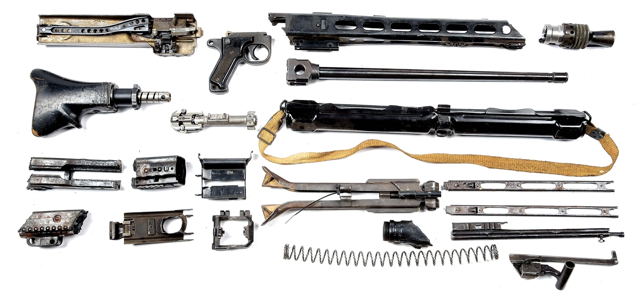 MG-42 MACHINE GUN PARTS KIT WITH BARREL AND SHROUD PIECES.